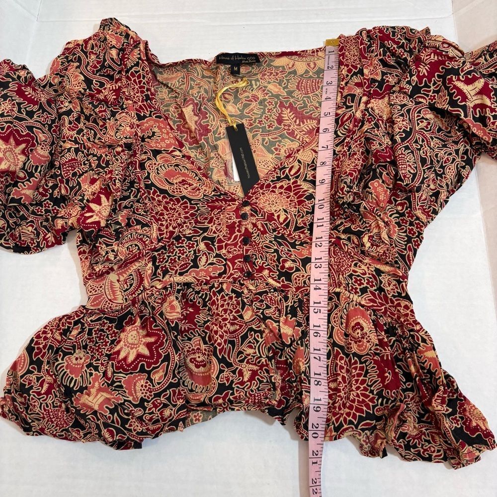 House of Harlow 1960 Jaipur Printed Blouse NEW with tags size medium - Picture 16 of 16